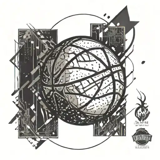 Basketball With Abstract Grunge Elements And Textures