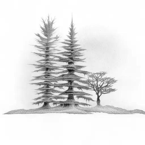 A Cypress Tree Alone On A Hill