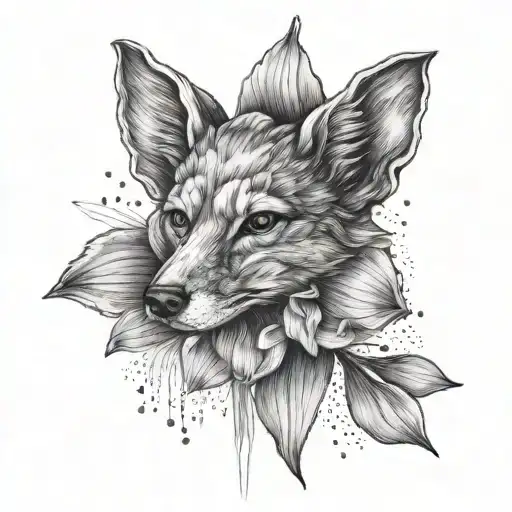 Daffodil In The Middle Of Which There Will Be A Fox Head