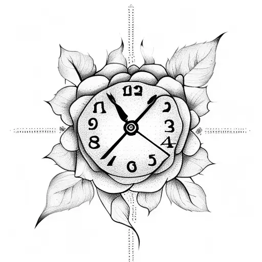 Clock With Rose For Men