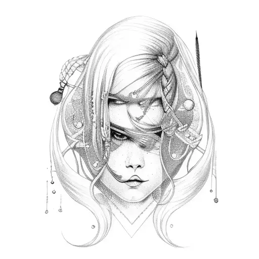 Stilish Guitar With Hair Braid