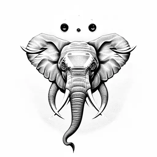 Elephant Head With 6 Eyes