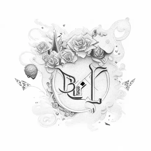 B And T Font With Love Design