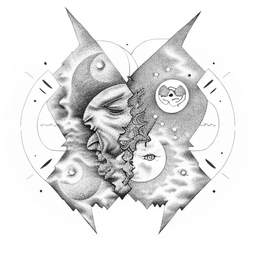 Sun And Moon Superimposed Without Faces