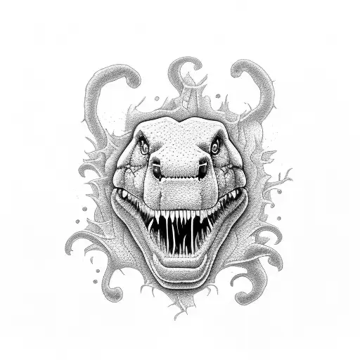 Cartoon Trex Making A Heart