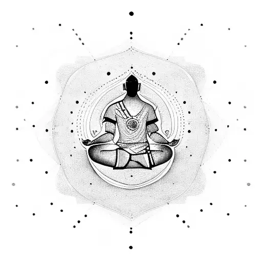 A Soccer Player Meditating Under A Starry Sky