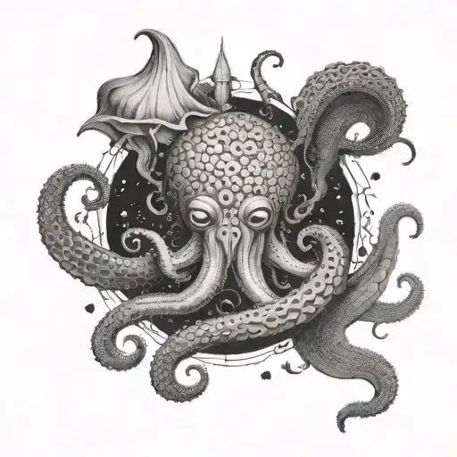 Cthulu And Clows In Background
