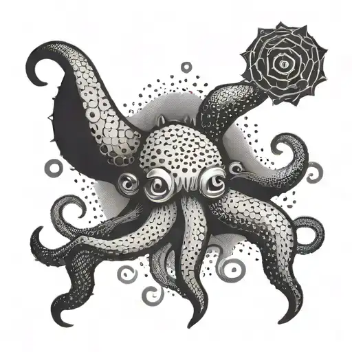 Minimalistic Cthulu And Clows In Background