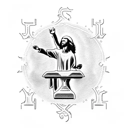 A Silhouette Of Jesus Signing 'I Love You' In American Sign Language