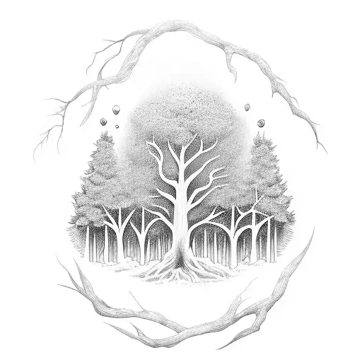 Back Tattoo With Tree Branches
