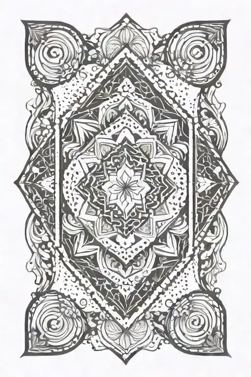 Mandella Diamond Shaped Line Outlining