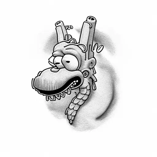 Homer Simpson Montado En Un Dragon