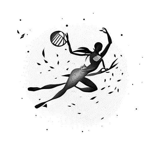 A Silhouette Of A Dancer Leaping Over A Cricket Field