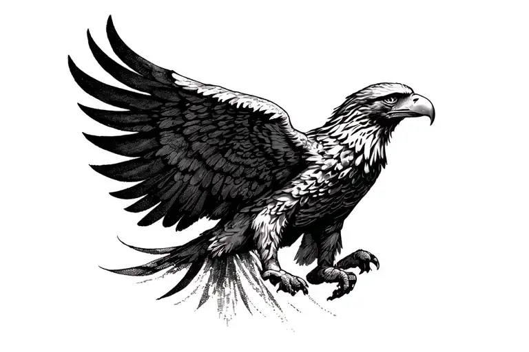 Eagle Wings Spread Wings With Head Center