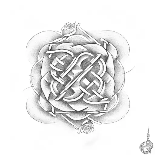 Gaelic Roses With Celtic Knot