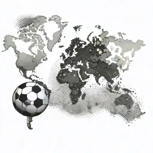A Map Outline Of The World With Soccer Balls Marking The Countries You Have Visited