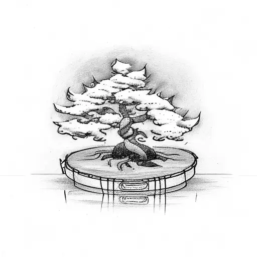 Make A Bonsai Tree Hanging From A Drum Using A Dog Paw As Backgroud