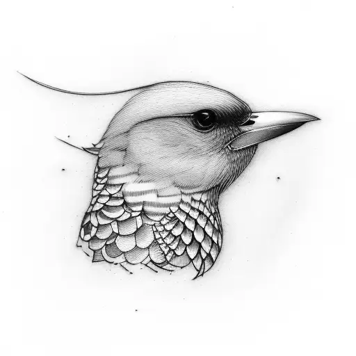 Fine Line Bird In Distance Small