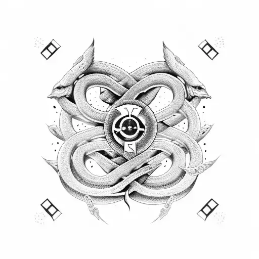 The Medical Symbol Staph With Snakes Wrapped Around It