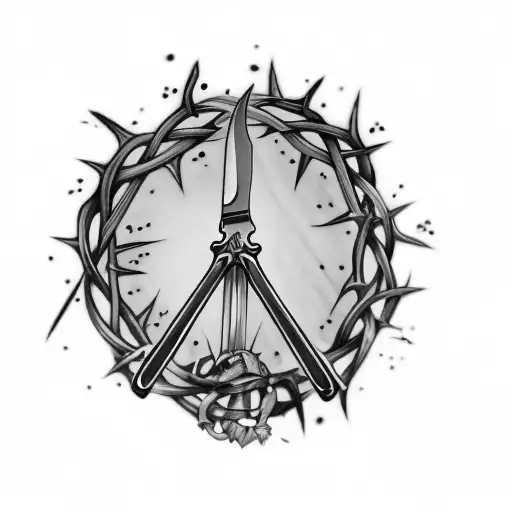 A Knife And Crown Of Thorns