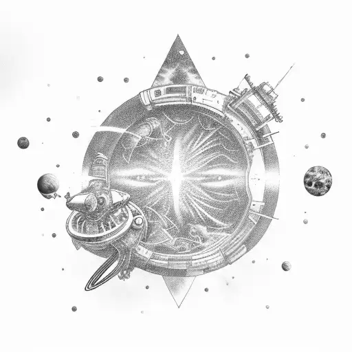 Sci Fi Astrinauto Diving In Deep Space