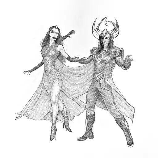 Loki And Hela Dancing Together In A Ballroom