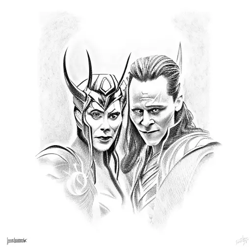 Loki And Hela From Marvel Films Together