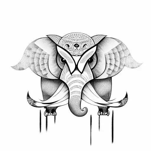 Owl And Elephant Together