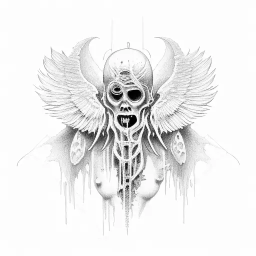 A Creepy White Angel Crawls Out Of His Throat