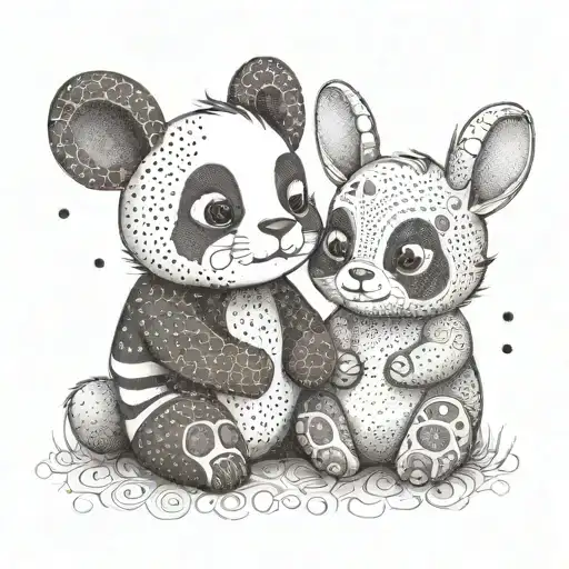 Bunny And Panda Looking Cute Together