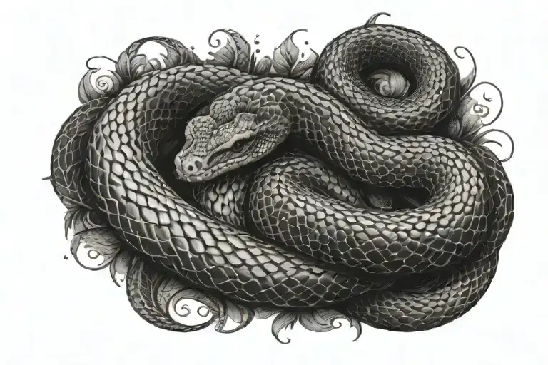 A Snake Wrapping The Arm Sleeve