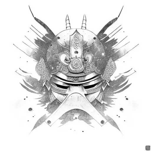 Samurai Mask With Blood