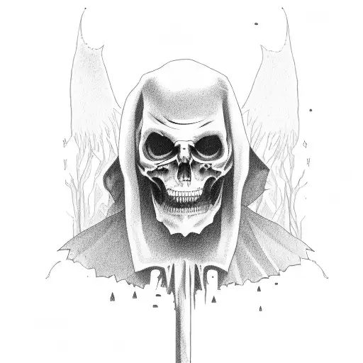 Guy Looking Like Death Walking Alone With Cape On