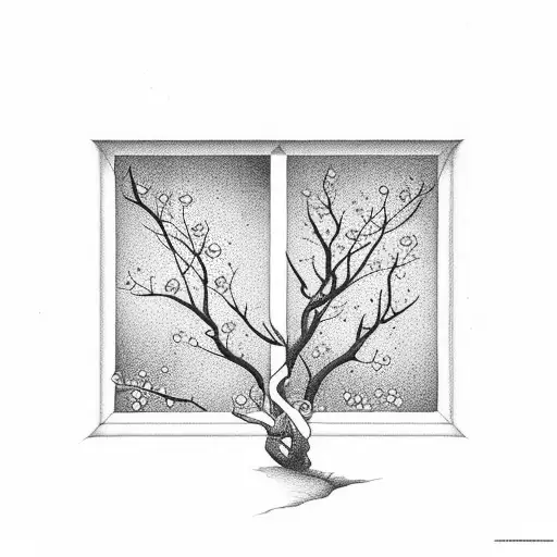 Window With Cherry Tree