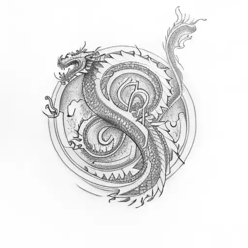 A Tattoo Of A Music Note Morphing Into A Dragon