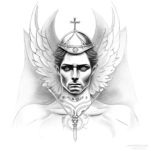 Tattoo Angel Michael And Saint George On His Horse