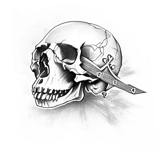 Skull With Cross In Right Eye