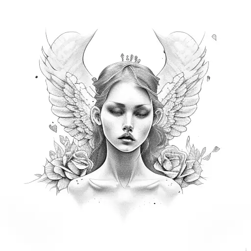 Angel Con Rosas Femenino