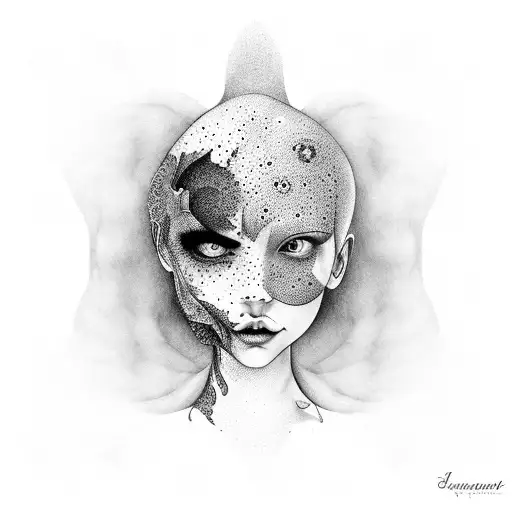 Surreal Scene Of A Person Stepping Out Of Their Own Body Into A New One