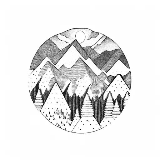 Forest With Mountains And A Lake