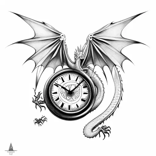 Dragon With Clock And Clepsydre