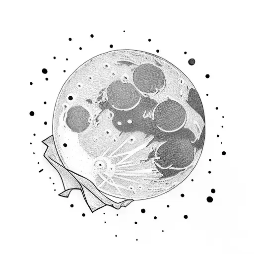 Moon With Boxing Gloves Hanging Off Moon