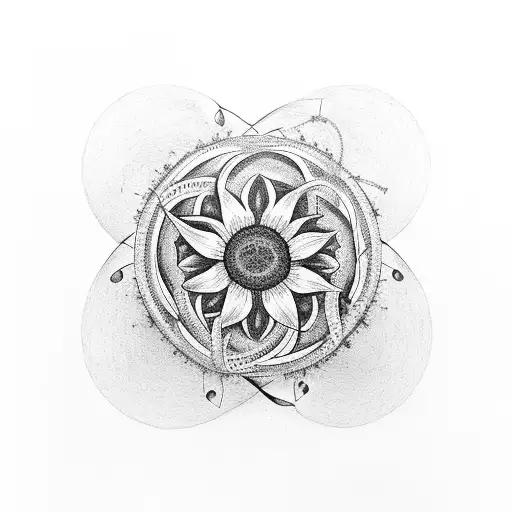 Infinity Symbol With Sunflower And E & M Initials