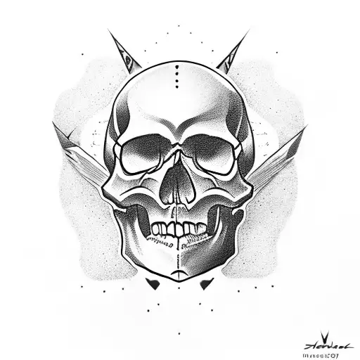 Skull With Snowboard