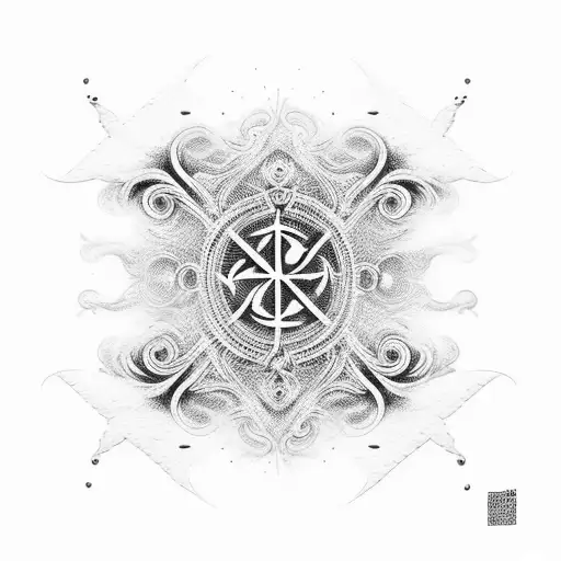 An Intricate Dotwork Design Of A Smoke-free Symbol Surrounded By Swirling Smoke Patterns