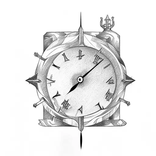 Sword With Clock And Family Tree