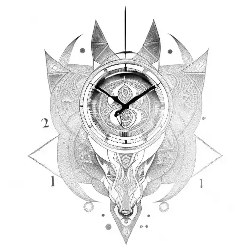 Clock With Anubis Symbol