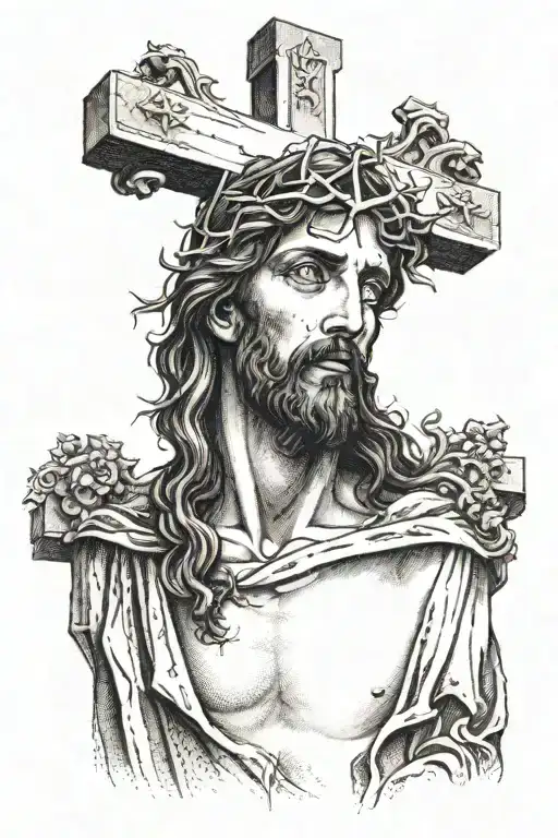 Jesus Christ Crucified And Heads
