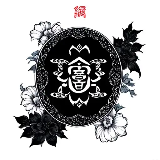 Knee Tattoo Design Chinese Theme