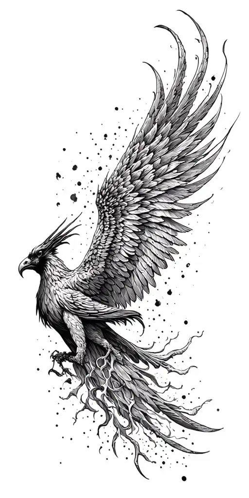 Phoenixwing Rising From The Ashes Symbolizing Rebirth